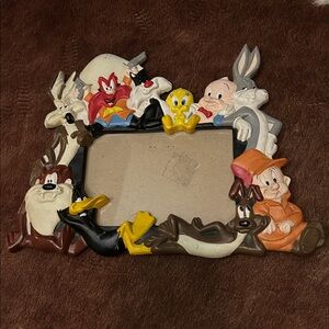 Vintage 90s Looney Tunes 3D Decoral Picture Frame 4x6